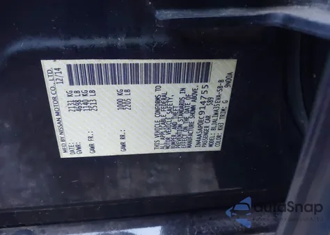 2014 Nissan Maxima 3.5 Sv from USA, damaged, VIN 1N4AA5AP0EC914755